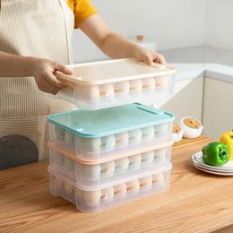 Storage Bottles 24 Grids Egg Box With Date Reminder Stackable Clear Refrigerator Carton Organizer Case Lid Kitchen Accessories