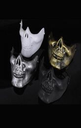 Skeleton Mask Half Face Actual Combat Warrior Face Masks Halloween Party scary mask Worldwide1855372