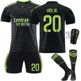 Soccer Jerseys Men's Tracksuits 2223 Real Madrid 2 Away Game Black Fluorescent Green No. 20 Venissus 9 Benzema 10 Modric Football Uniform