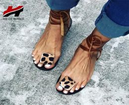 Nan Jiu Mountain Summer Sandals Sandals Women039s Flats Oppresa Leopard Casual Scarpe Roma Plus 3543 2103019001614