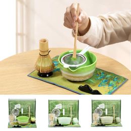 Teaware Sets 7Pcs Japanese Matcha Tea Set Making Starter Kit With Whisk Bowl Holder Scoop And Strainer Safe Bamboo