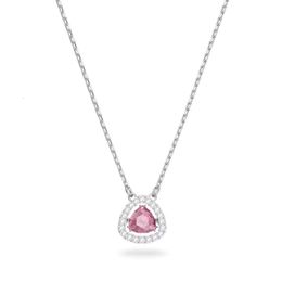 neckless for woman Swarovskis Jewellery Matching Heart Pink Water Drop Necklace Female Swarovski Element Crystal Flexible Clavicle Chain Female