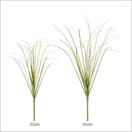 Decorative Flowers 10pcs/lot Artificial Green Plants Plastic Small Bend Reed Home Bedroom Decor Simulated Onion Grasses Plant Garden