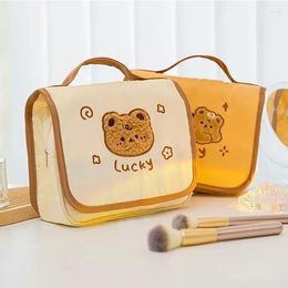 Cosmetic Bags Portable Bag For Women Cartoon Large Capacity Travel Makeup Toiletries Organizer Cute Hanging Bathroom Wash