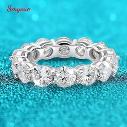 Smyoue 7ct 5mm Full Ring for Women Men Sparkling Round Cut Full Enternity Diamond Band Wedding S925 Sterling Silver 240424