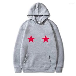 Men's Hoodies Red Star Graphic Hoodie Retro Harajuku Streetwear Sweatshirt For Women/Men Loose Pullover Unisex Casual Homewear Winter