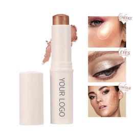 Custom Highlighter Contour Stick Waterproof Cosmetic Private Label Makeup Face Concealer Bronzer Shimmer For Dark Skin 240426
