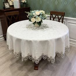 Table Cloth Round Tablecloth Art Household Lace Europe Dining Cover Embroidered Home Mat Dust Decoration 240428