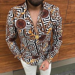 Men's Casual Shirts 2024 Spring Autumn Long Sleeve Hawaii Shirt Fashion Luxury Designer Y2k Single-Breasted Cardigan Retro Harajuku