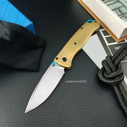 BM 535 Bugout Outdoor Folding Knife 3.07'' S90V Steel Drop Point Blade Brass Handle Tactical Hunting Outdoor Knife EDC Self Defense Tool BM 18060 BM 9071