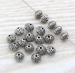 200Pcs Antiqued Silver Zinc Alloy Round Flat Spacer Beads 7mm For Jewelry Making Bracelet Findings D47391893