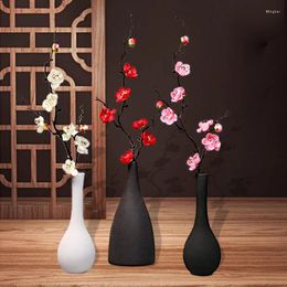 Decorative Flowers Artificial Plum Flower Blossom Branch Silk Petals Vase Arrangement Potted Plant Wedding Scene DIY Home Bouquet Decoration