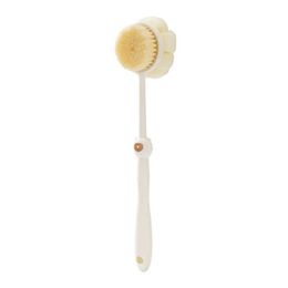 Bath Tools Accessories Double sided shower body brush silicone long handle bathroom face wash massage back exfoliation products Q2404301