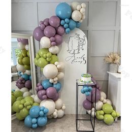 Party Decoration 135pcs Blue Purple And Green Balloon Combination Decorative Set For Children's Happy Birthday Background Suppli