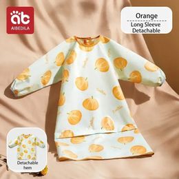 AIBEDILA Waterproof Eating Smock Infant Toddler Baby Long Sleeve Art Apron Soft Bib Burp Clothes Bibs for Kids Stuff 240429
