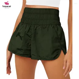 Women's Shorts SEPARQI Elastic Waist Summer Quick-drying Solid Running Bottom Female Simple Streetwear Beach Short Pants