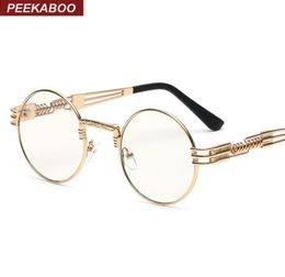 WholeNew clear fashion gold round frames eyeglasses for women small vintage steampunk round glasses frames for men male nerd 3490362