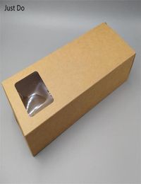 12 8 30cm Large Kraft Boxes With Clear Window Paper Gift Box with PVC Window For Packing Paper Display Boxes236d3281150