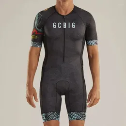 Racing Sets GCBIG-Short Sleeves Triathlon Jersey Suit For Men Bike Kit Cycling Speed Jumpsuit Ciclismo Swimming Skinsuit