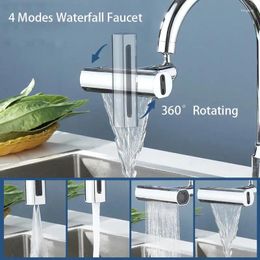 Kitchen Faucets 360°Rotating Faucet 4Modes Waterfall Extender Sink Washbasin Bubbler Anti Splash Philtre