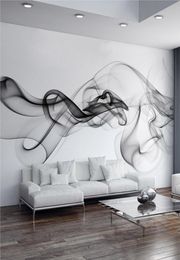 Modern Abstract Black And White Smoke Fog Mural Wallpaper Living Room Bedroom Art Home Decor SelfAdhesive Waterproof 3D Sticker 21810737