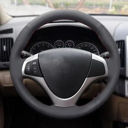 Steering Wheel Covers Aksesoris Mobil Roda Kemudi Kulit Berlubang Penutup Stiker Trim Untuk I30 2009 Elantra Touring 2010 2011 2012