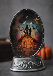 Party Decoration Halloween Retro Mirror Props Craft Copper Lamp Led Electronic Interior Home Bedroom Decor6946507