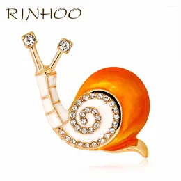 Brooches Cute Playful Snail Brooch Pins Gold Colour Metal Dazzling Zircon Horn For Women Men Costume Lapel Jewellery Kids Gift