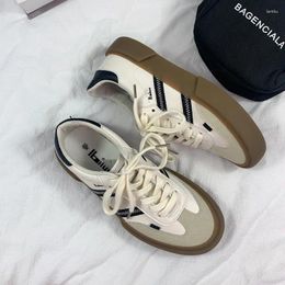 Casual Shoes 2024 Autumn Luxury For Woman Classic Sneakers Women Leather Retro Low Cut Lace -up Plus Size 44