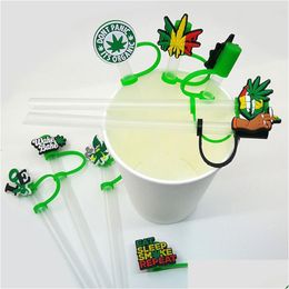 Drinking Straws Custom Soft Sile St Toppers Accessories Er Charms Reusable Splash Proof Dust Plug Decorative 8Mm Party Drop Delivery Dhwz7