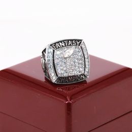 Factory Wholesale Price 2018 Fantasy Football Champion Ring USA Size 7 To 15 With Wooden Display Box Drop Shipping 201b
