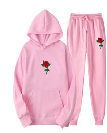 Men039s Tracksuits Men39s Hoodies Suit Rose Flower Tracksuit Sweatshirt Fleece Sweat Pants Jogging Homme Pullover 3XL Female6832874