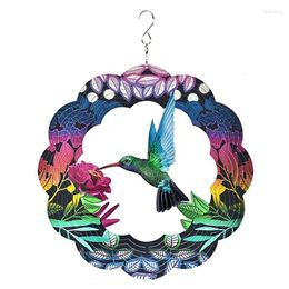 Decorative Figurines 3D Rotating Wind Chimes Garden Art Spinner Decorations Bird Metal Outdoor Hanging Ornaments