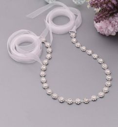 Wedding Sashes TRiXY S378 Women Thin Rhinestone Alloy Belts Bridal Dress Accessories Skinny For Bride Bridesmaids2215564