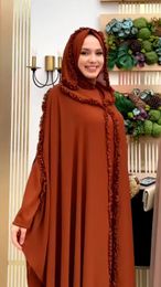Ethnic Clothing African Abaya Dubai Kaftan Muslim Chiffon Dress Evening Dresses 2 Pieces Set Women Kimono Robe Caftan Islamic Djellaba