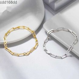 2024 2025 Charm Bracelets ORSA JEWELS 14K Gold Plated 925 Sterling Silver Paperclip Link Chain Bracelets for Women Men Bracelet Jewellery