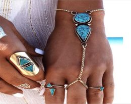 Bohemian Style Summer Holiday Finger Bracelet Natural Stone Women039s Fashion Beach JewelryLink Chain Link6123174