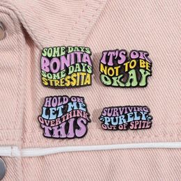 Brooches Colourful Quotes Saying Enamel Pins Custom Overthinker It's OK Lapel Badges Funny Jewellery Gift For Kids Friends