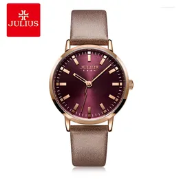 Wristwatches Simple Julius Women's Watch Japan Quartz Lady Classic Hours Fashion Woman Clock Bracelet Real Leather Girl's Birthday Gift Box