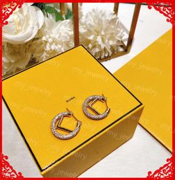 Luxury Letter F Earrings Womens Star Diamond Earrings For Lady 925 Sterling Silver Needles Ear Studs Designers Jewellery Curb Chain 8763531