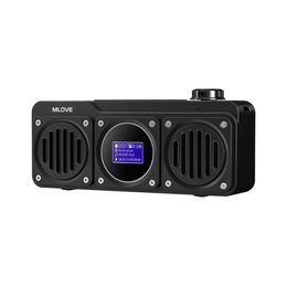 Portable Speakers MLOVE BV810 portable Bluetooth speaker with FM radio waterproof speaker LCD screen display high-definition free call mini SD card slot J240505