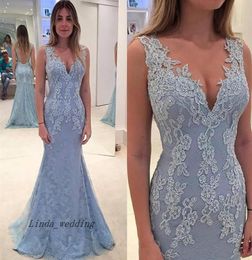 New Arrival Elegant Mermaid Long Evening Dress High Quality VNeck Sleeveless Formal Party Gown Custom Made Plus Size5156531