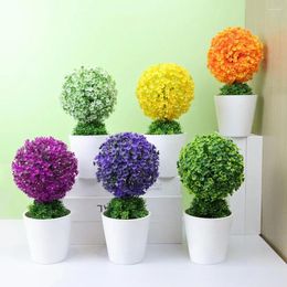 Decorative Flowers Realistic Fake Potted Plants Energetic Non-fading Nice-Looking Artificial Mini Bonsai Tree Pot Home Decoration