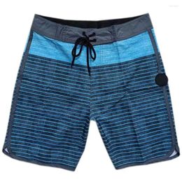 Men's Shorts Waterproof Surfwear Mens Striped Boardshorts Stretch Swimming Trunks Beach Quick-Dry Bermuda 818