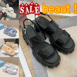 Designer Sandals Rubber Thick Soled Baotou Ladies Casual Heightening Buckle Woman luxury black Outdoor Beach coolness exercise Sandal With Box