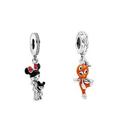 Parks Epcot Flower Garden Little Florida Orange Bird Charm Mother and Child charms 925 Sterling Silver fit pendant necklace brac7274964