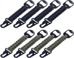 8pcs QingGear Handcrafted Paracord Carabiner Clip Lanyard With Bottle Opener Keyring for Backpacks Bags Keys Purses Pants And More1213029