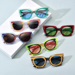 Sunglasses Frames High-end Colour Matching Plate Cat's Eye Unisex Polarised Stars With The Same Driving Geek Glasses