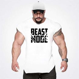 Men's Tank Tops Clothing Bodybuilding Shirt Men Top for Slveless Sweatshirt Gym T-shirts Beast Mode Man Mens Vest Stringer T240505