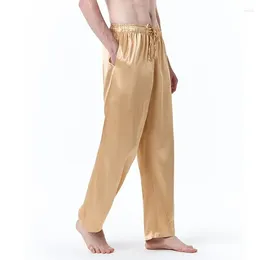 Men's Pants Glossy Satin Silk Cool Men Casual Streetwear Sports Plus Size Loose Trousers